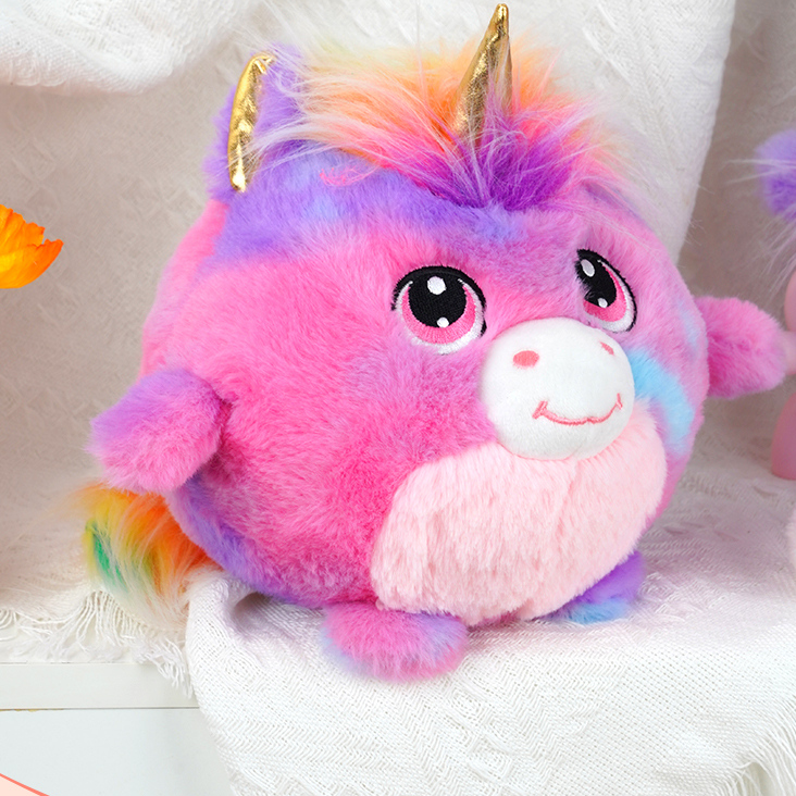 Colorful Hair Round Pony Stuffed Doll (S) (20cm)