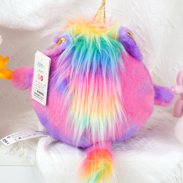 Colorful Hair Round Pony Stuffed Doll (S) (20cm)