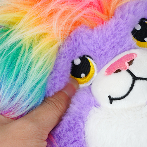 Colorful Hair Round Lion Stuffed Doll (S) (18cm)