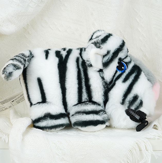 Big Mouth Zipper Zebra Stuffed Doll (S) (22cm)