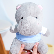 Sitting Baby Hippo Stuffed Doll (S) (Gray) (21CM)