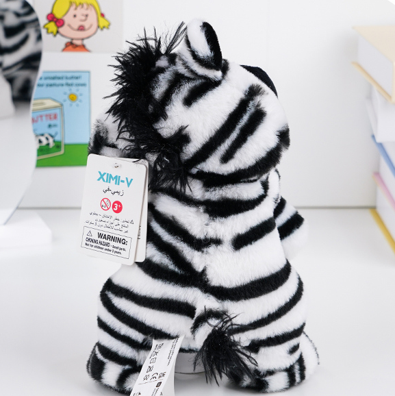 Crossed-hand Standing Zebra Stuffed Doll (S) (24CM)