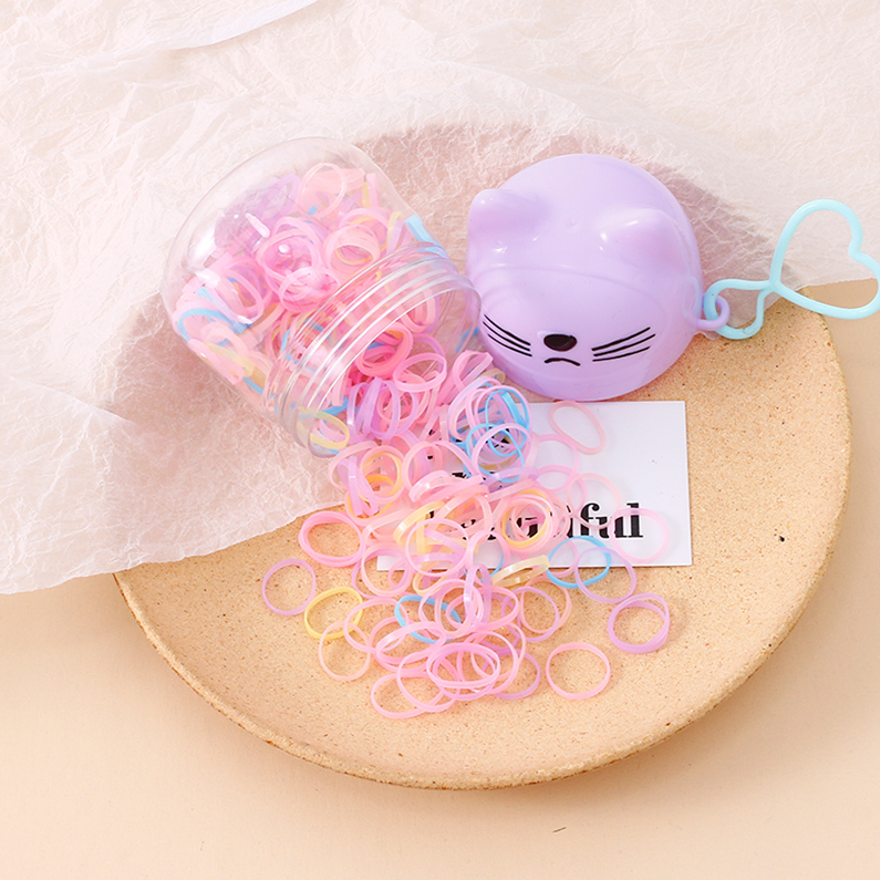 Kitty bottle colored disposable rubber band