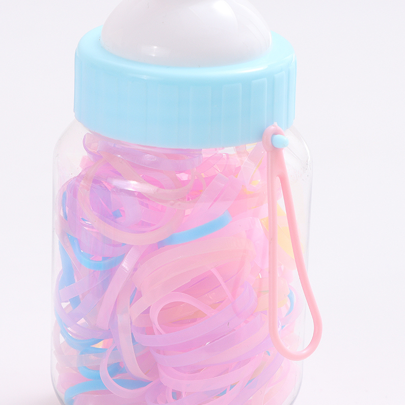 Baby bottle colored disposable rubber band
