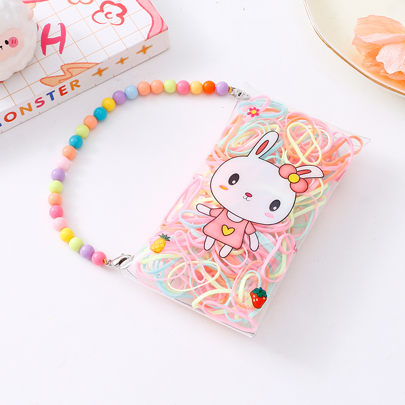 Portable PVC square bag color disposable rubber band