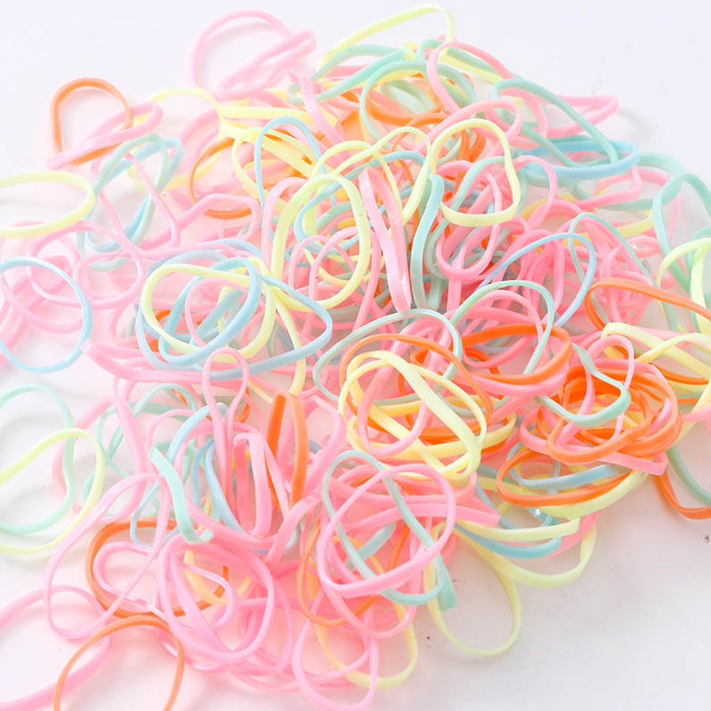 Portable PVC square bag color disposable rubber band