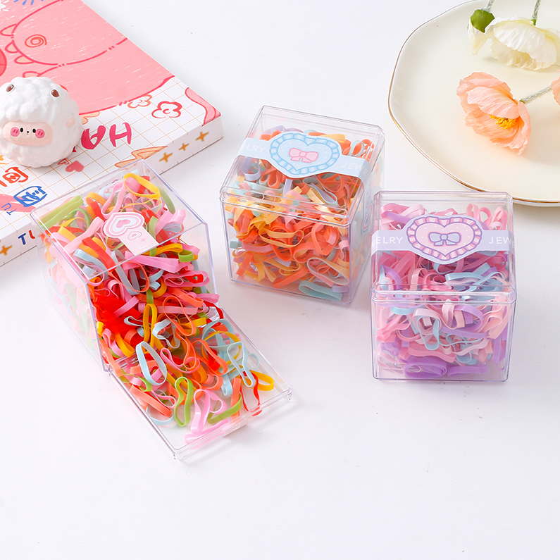 Large square box wide color disposable rubber band