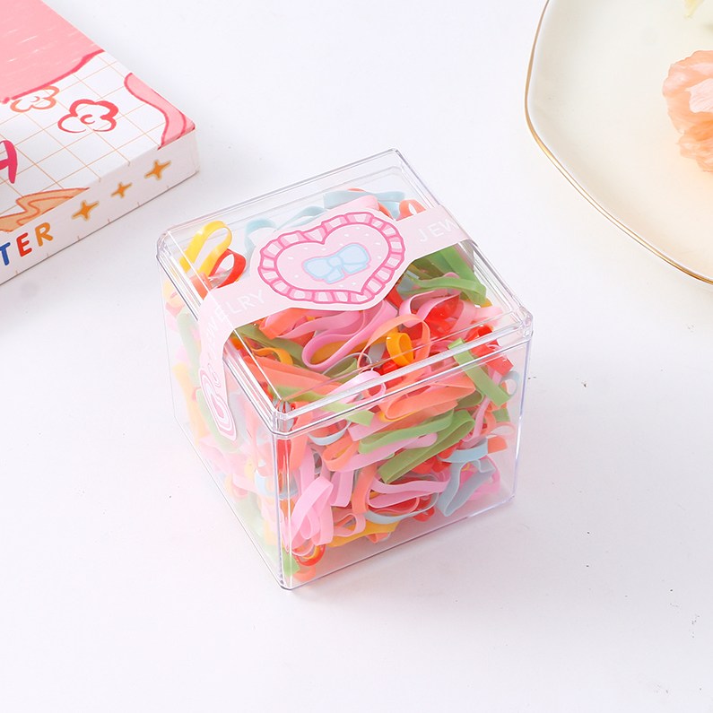 Large square box wide color disposable rubber band