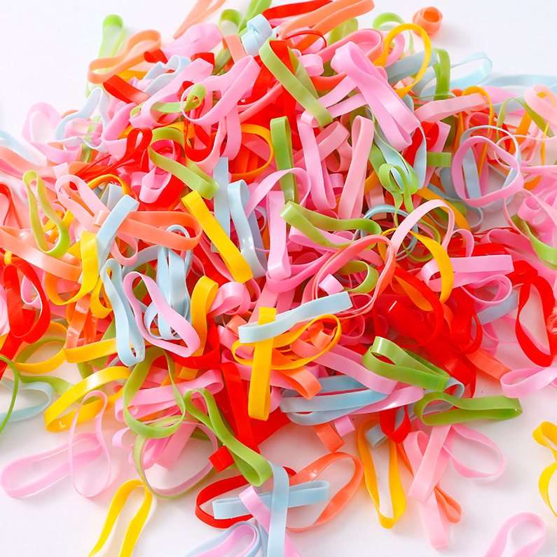 Large square box wide color disposable rubber band