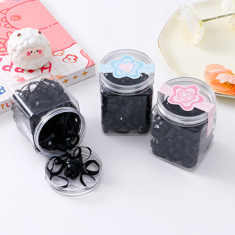 Square bucket wide black disposable rubber band