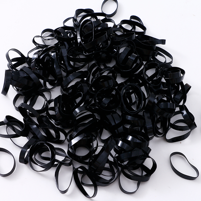Square bucket wide black disposable rubber band