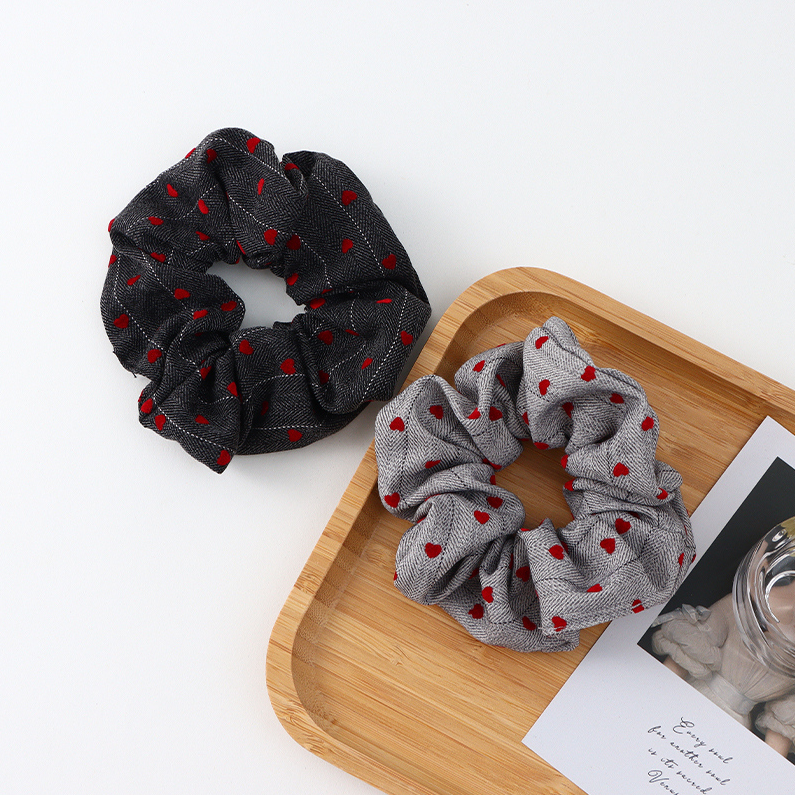 Korean love printed large intestine ring