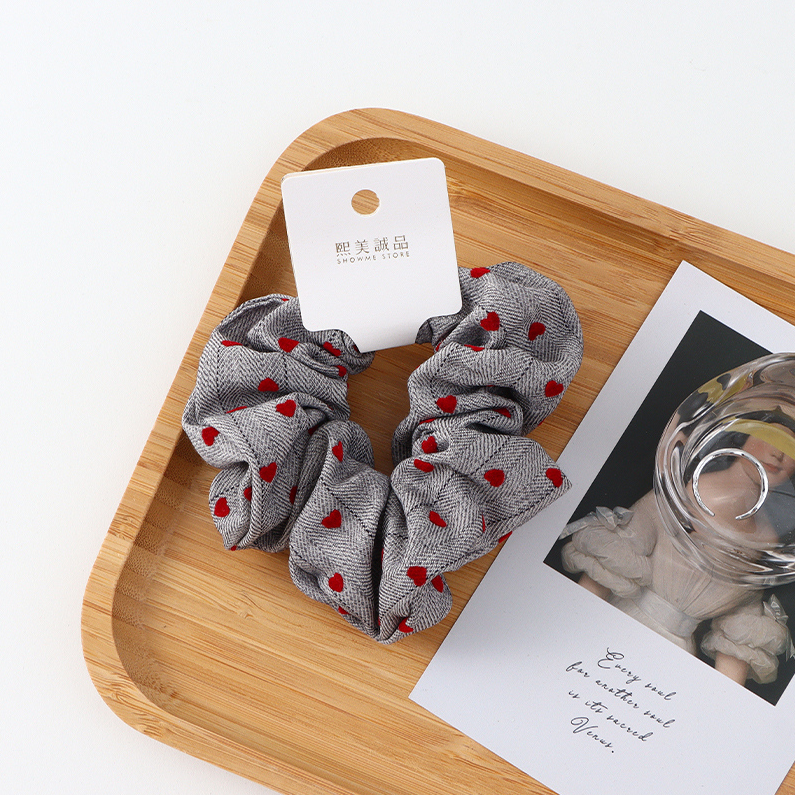 Korean love printed large intestine ring
