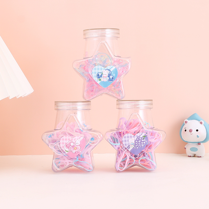 Big five-pointed star bottle colored disposable rubber band