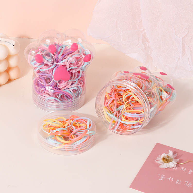 Cat's paw bucket colored disposable rubber band