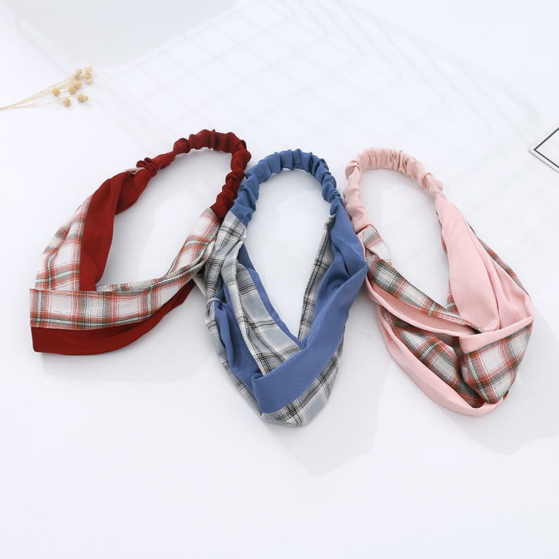 Multicolor check headband