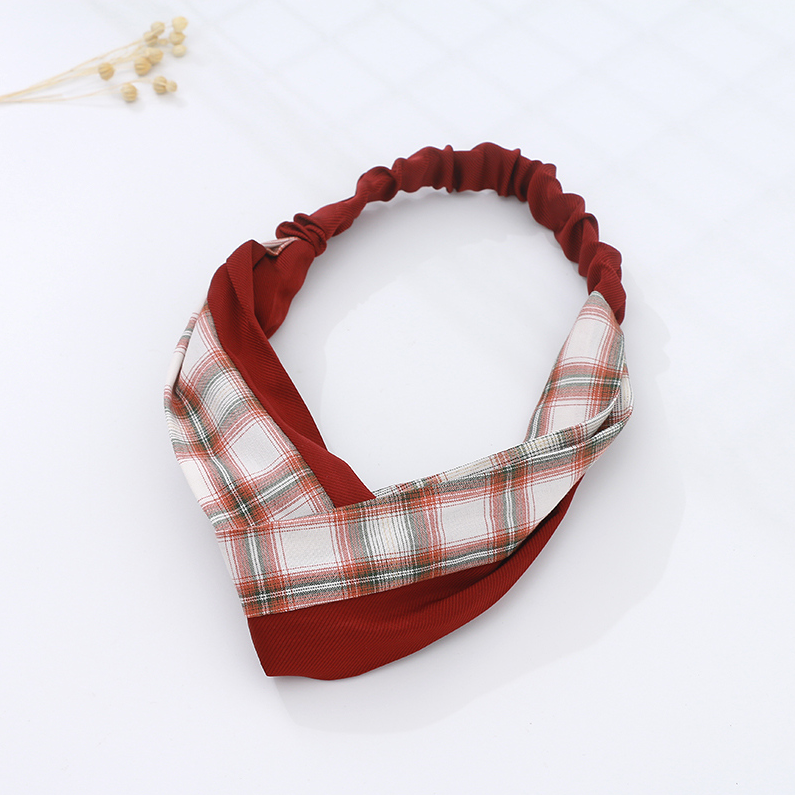 Multicolor check headband