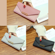 Retro Gold Buckle Long Purse for Women