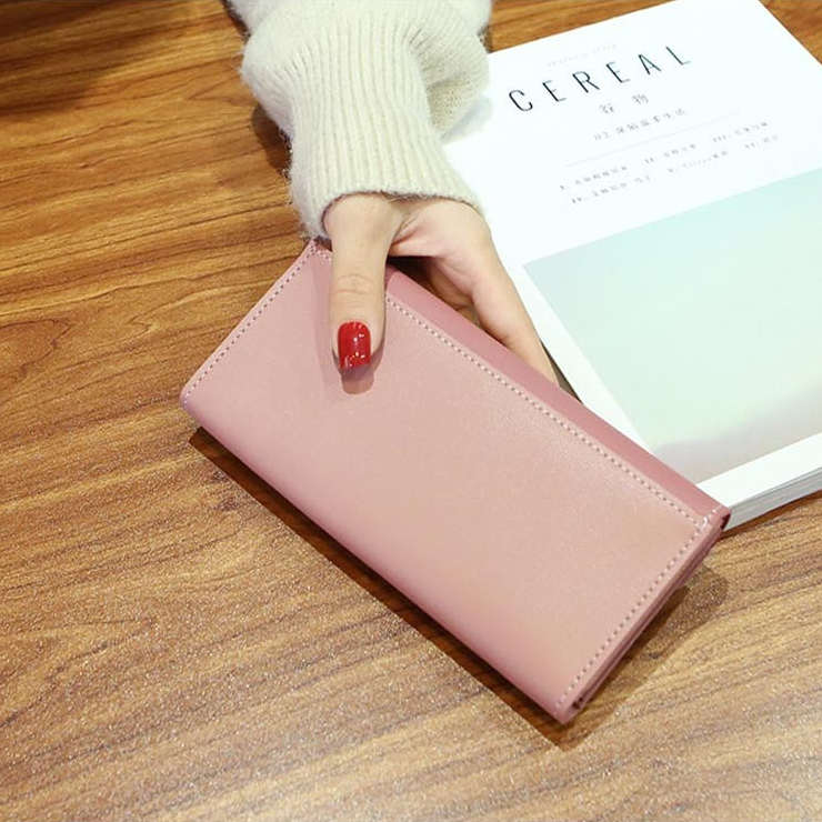 Retro Gold Buckle Long Purse for Women