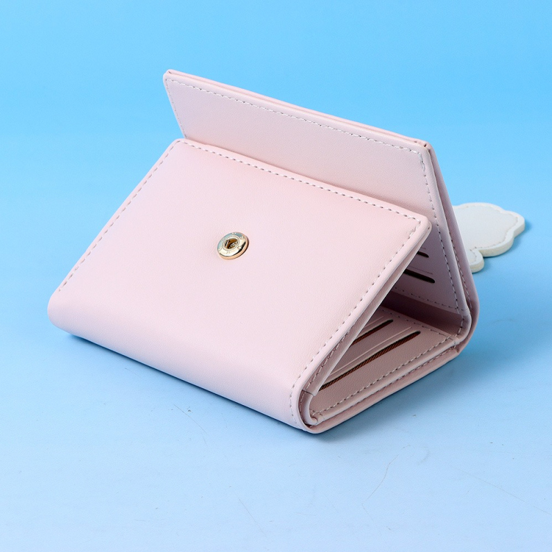 Cute Pinwheel Small White Rabbit Small Three Fold Women's Pu