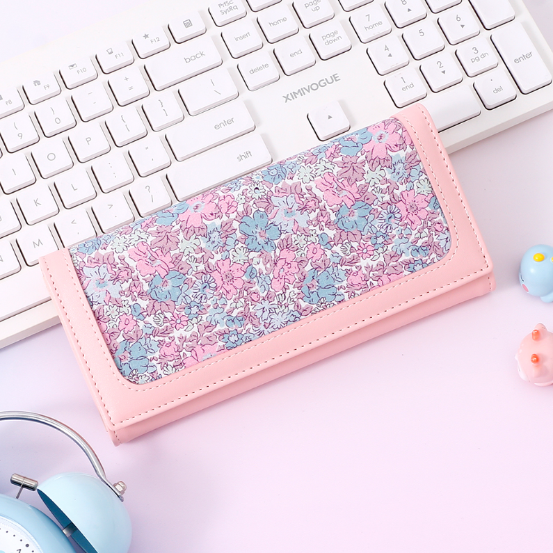 Floral Triple Fold Long Purse for Women (Mixed colors)