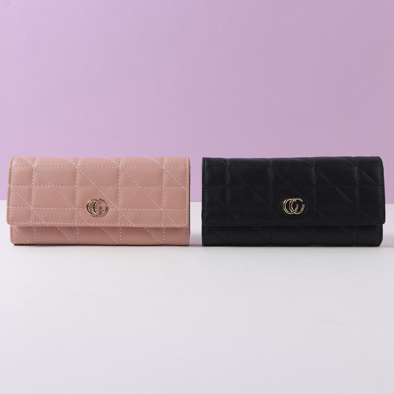 Stylish Letter Checkered Multi-functional Long Purse for Wom