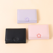 Elegant Floral Bag Buckle Small Triple Fold Women's Purse (M