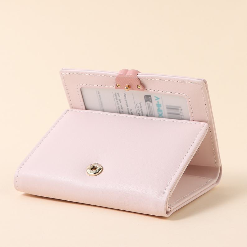 Elegant Floral Bag Buckle Small Triple Fold Women's Purse (M