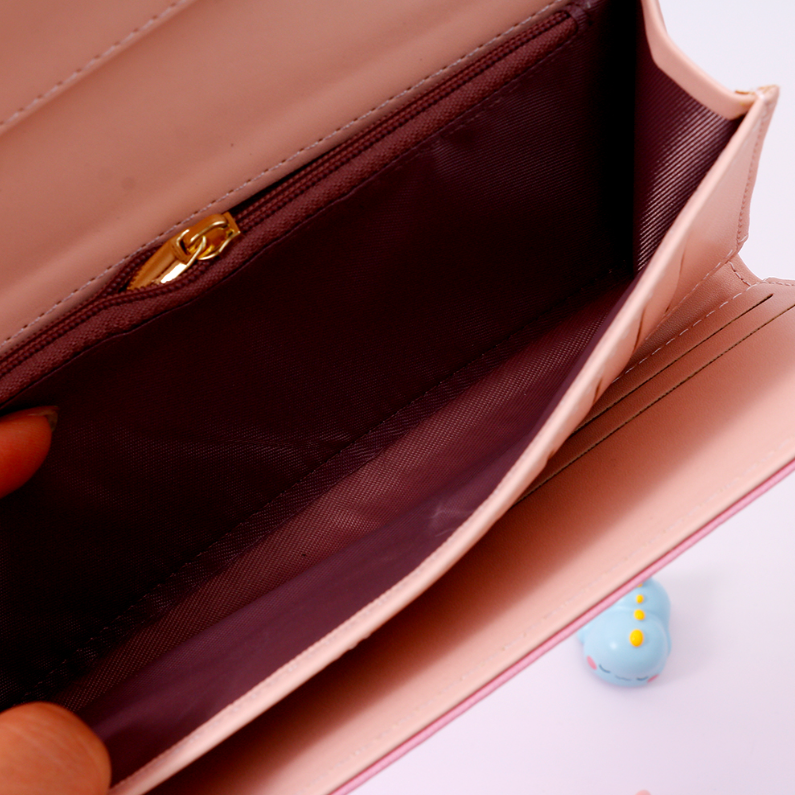 Colorful Gradient Envelope Triple Fold Long Purse for Women