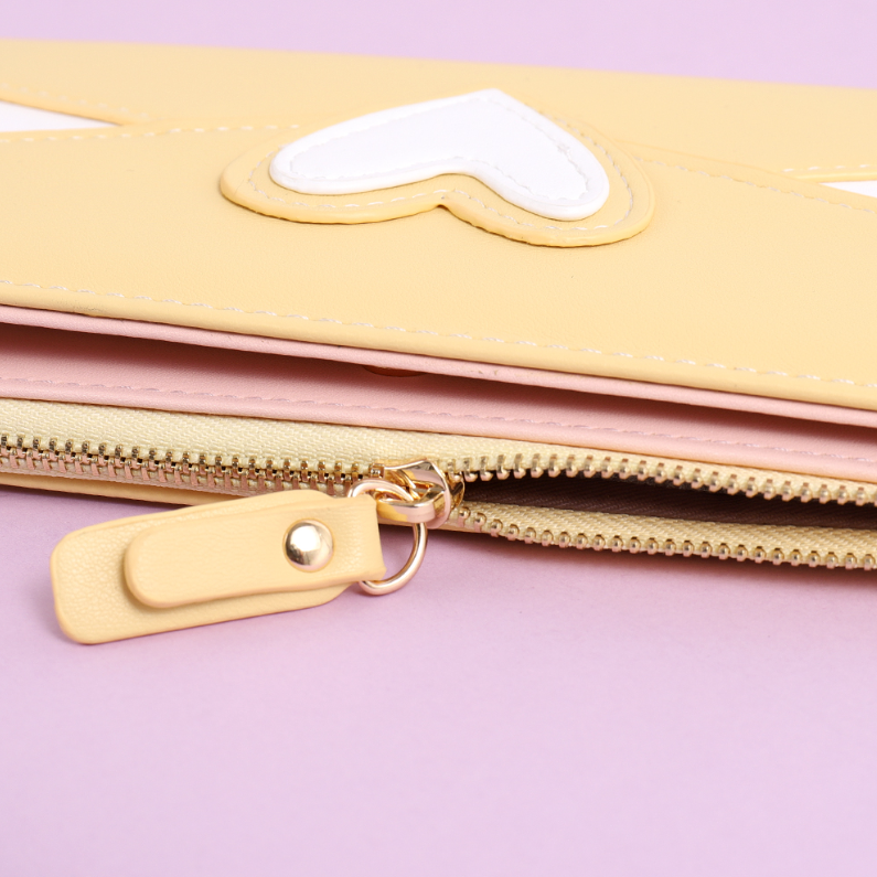 Simple Color Matching Heart Long Purse for Women (Mixed colo