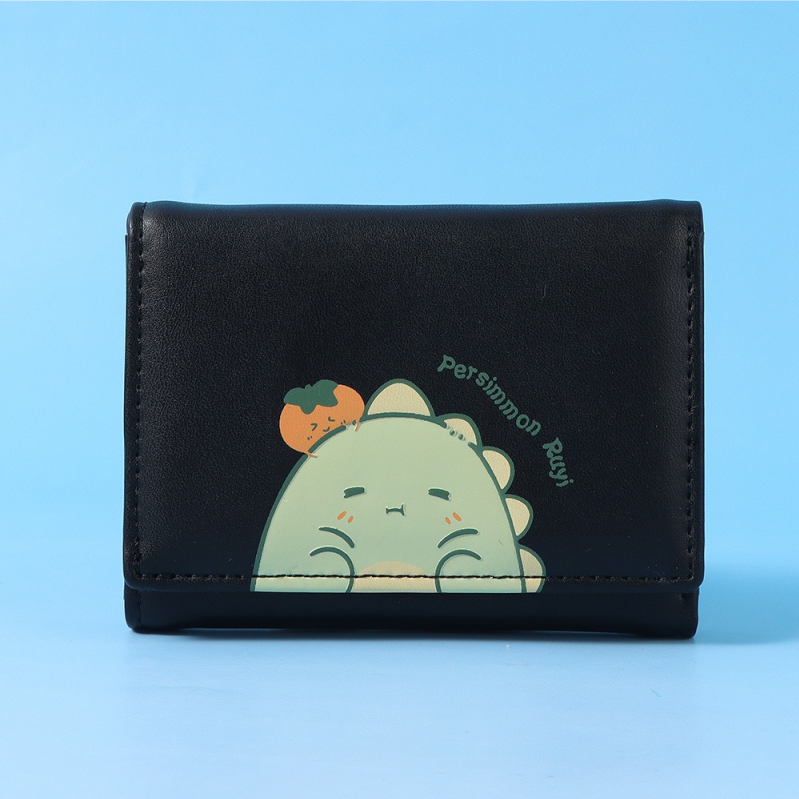 Cute Chubby Dinosaur Trifold Purse for Women