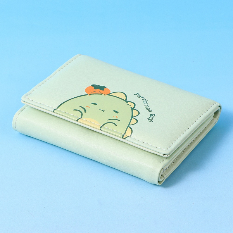 Cute Chubby Dinosaur Trifold Purse for Women
