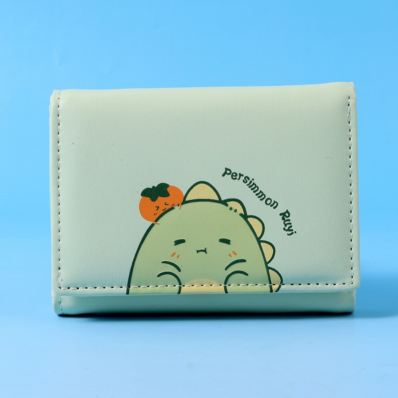 Cute Chubby Dinosaur Trifold Purse for Women