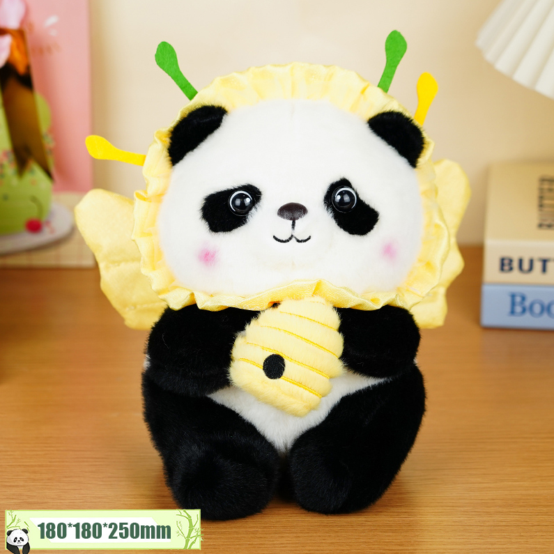 Bee Flower Panda Stuffed Doll (M) (25cm) (Bobo)