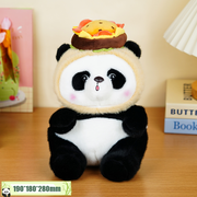 Burger Headgear Panda Stuffed Doll (M) (28cm) (Bobo)
