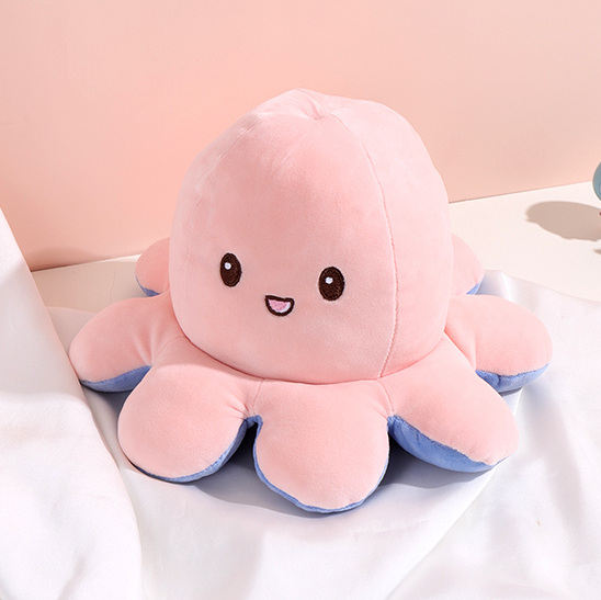 Funny Reversible Octopus Plush Doll (Pink Blue) (M)