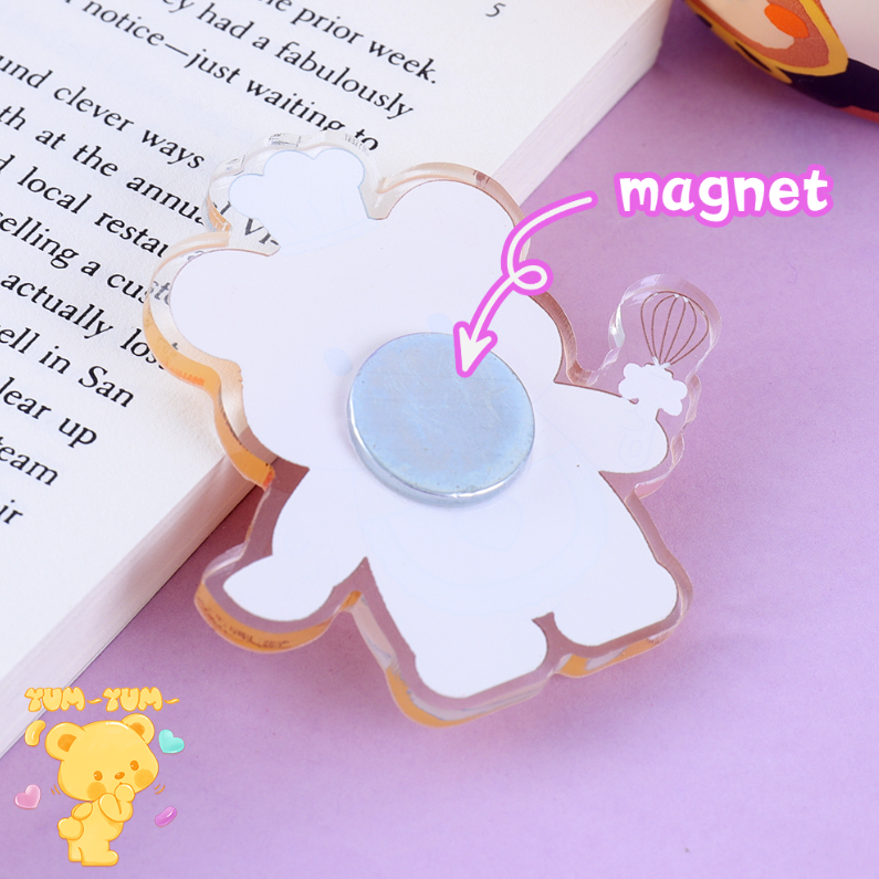 Dessert series Cute Bear acrylic fridge sticker