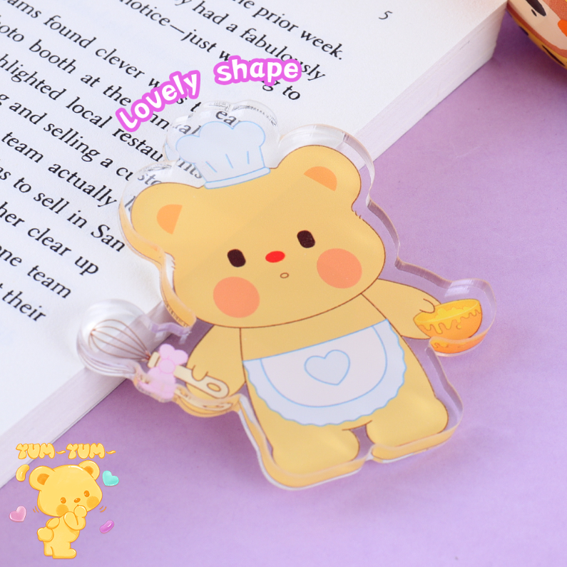 Dessert series Cute Bear acrylic fridge sticker