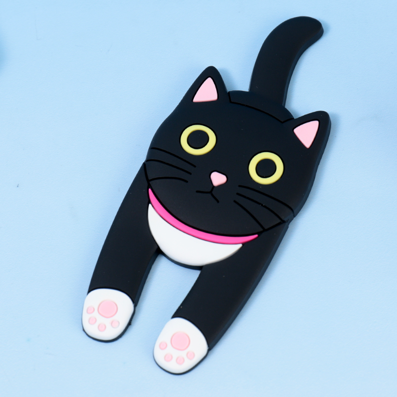 Cute Kitten Multi-functional Hook Fridge Magnet (Black Cat)