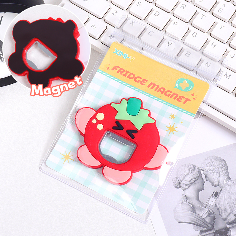 Cartoon Tomato Bottle Opener Fridge Magnet (Red)