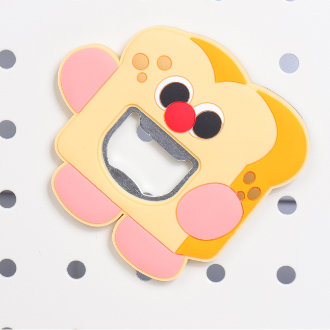 Cartoon Bread Bottle Opener Fridge Magnet (Yellow)