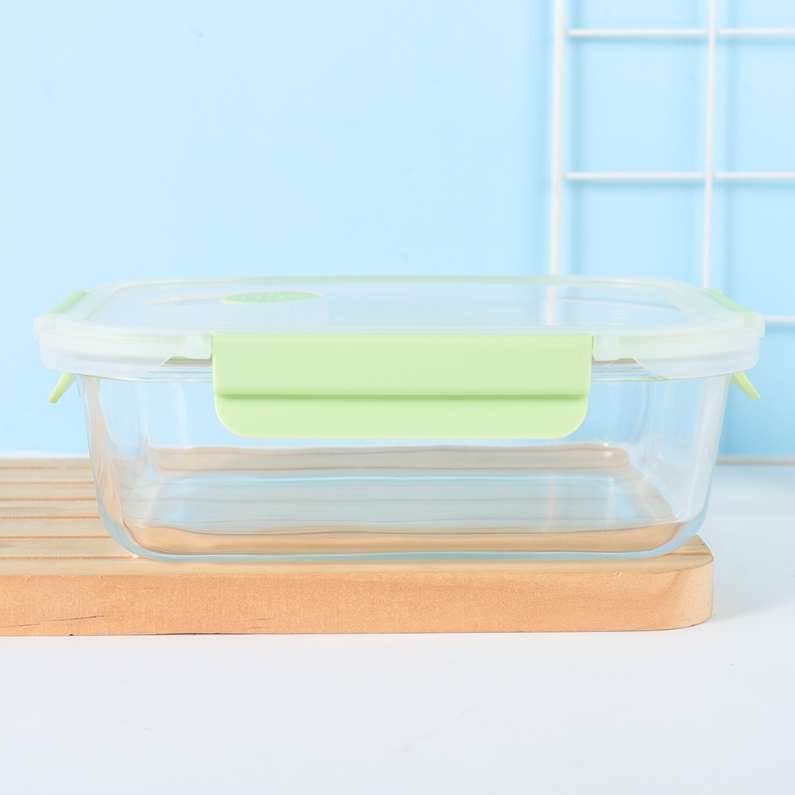 1040ml/35.16fl.oz. Rectangular Glass Preservation Box (Green