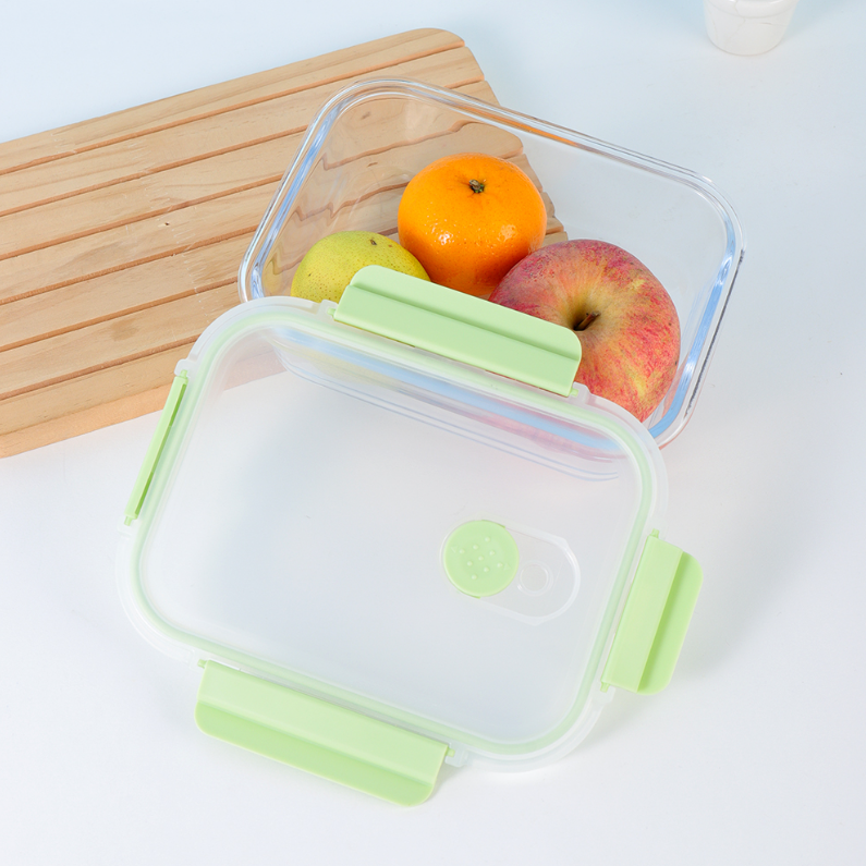 1040ml/35.16fl.oz. Rectangular Glass Preservation Box (Green