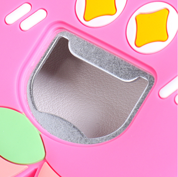 Cartoon Peach Bottle Opener Fridge Magnet (Pink)