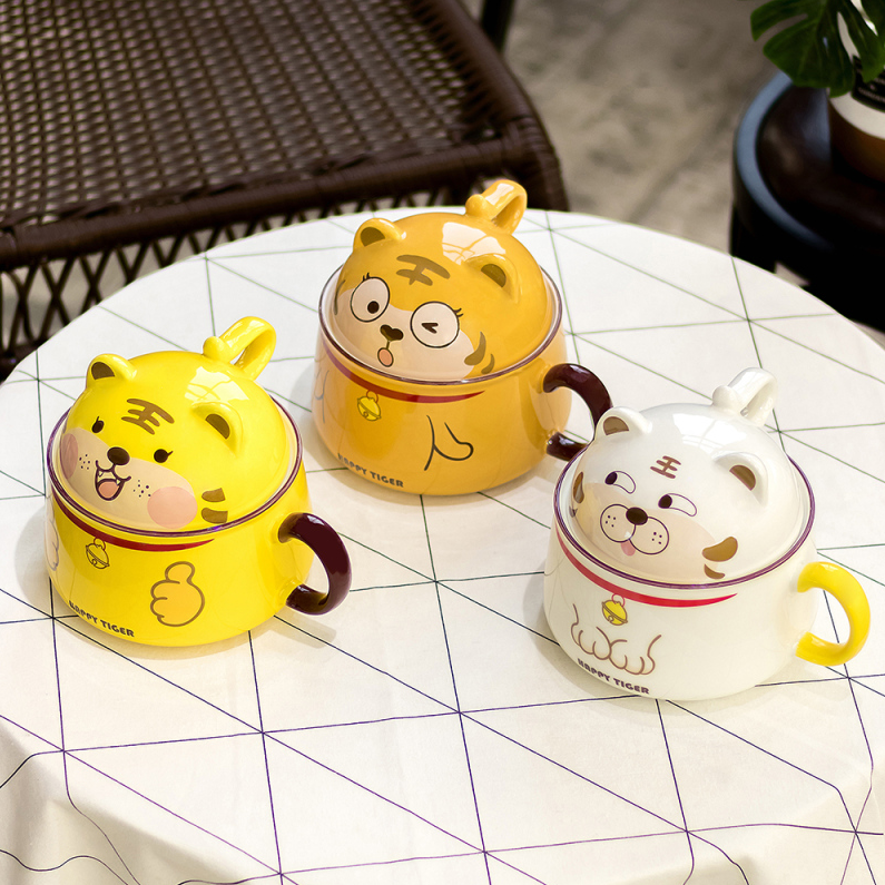 1000ml/33.81fl.oz. Tiger Design Noodle Bowl