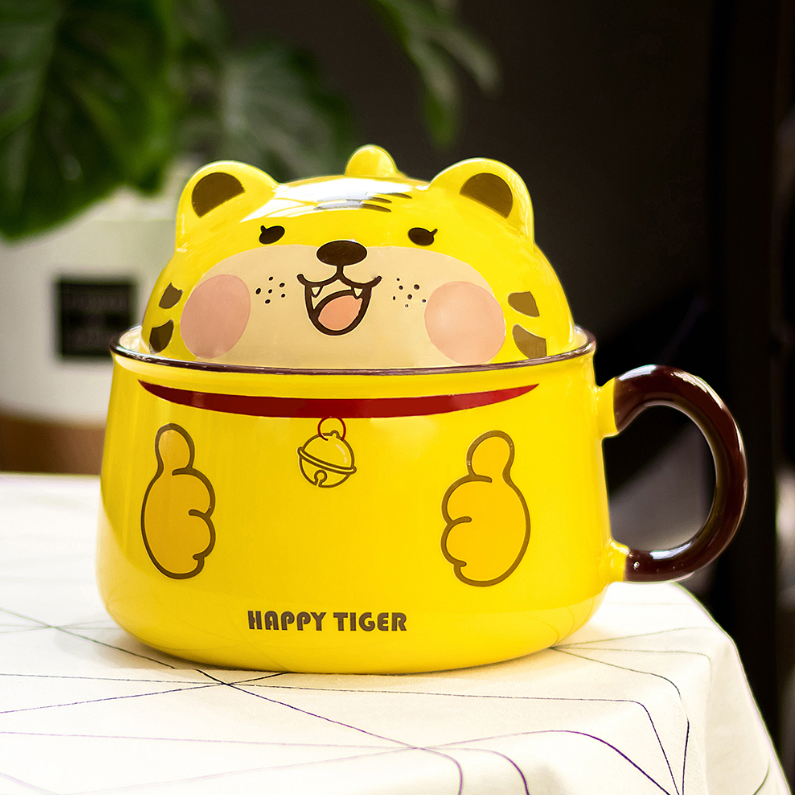1000ml/33.81fl.oz. Tiger Design Noodle Bowl