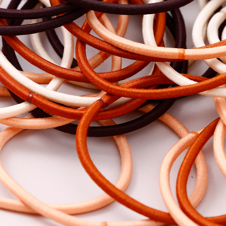 Milk coffee color seamless base rubber band 50 pieces