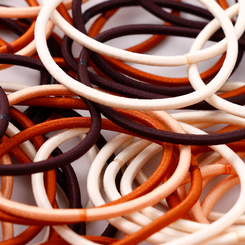 Milk coffee color seamless base rubber band 50 pieces