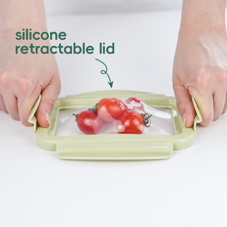 Small rectangular silicone retractable cover plastic fresh-k