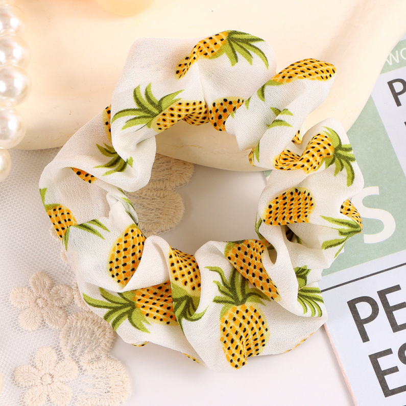 Colorful Orchard series Pineapple basic scrunchie